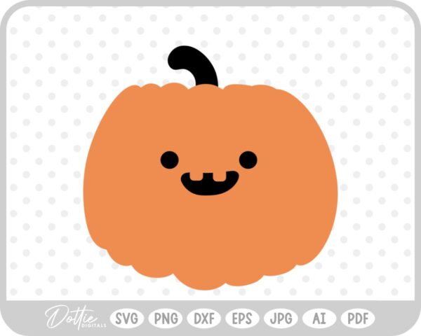 Cute Pumpkin Halloween Autumn Fall SVG PNG DXF – Cricut Silhouette Cutting File