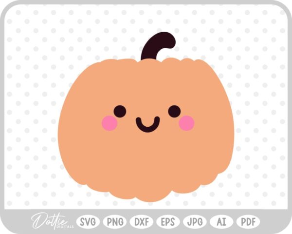 Cute Pumpkin Halloween Autumn Fall SVG PNG DXF – Cricut Silhouette Cutting File