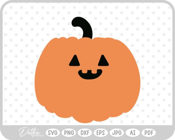 Cute Pumpkin Halloween Autumn Fall SVG PNG DXF – Cricut Silhouette Cutting File