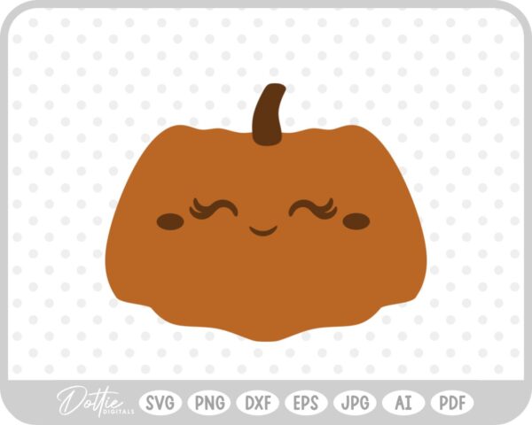 Cute Pumpkin Jack o Lantern Halloween Autumn Fall SVG PNG DXF – Cricut Silhouette Cutting File
