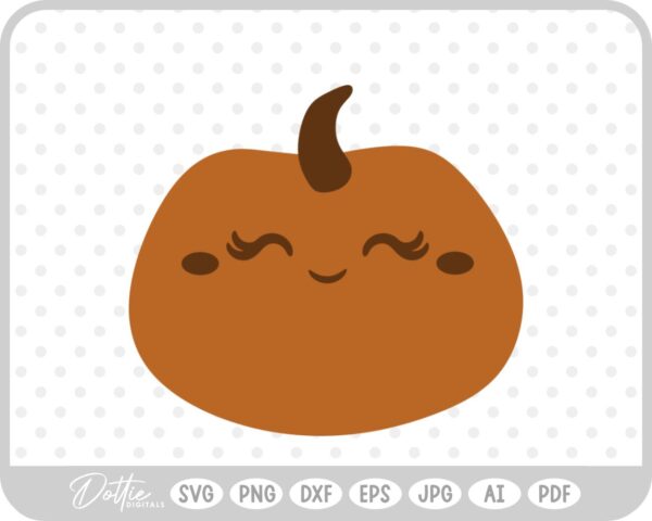 Cute Pumpkin Jack o Lantern Halloween Autumn Fall SVG PNG DXF – Cricut Silhouette Cutting File