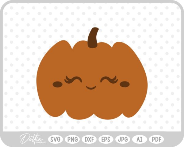 Cute Pumpkin Jack o Lantern Halloween Autumn Fall SVG PNG DXF – Cricut Silhouette Cutting File