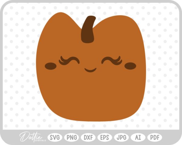 Cute Pumpkin Jack o Lantern Halloween Autumn Fall SVG PNG DXF – Cricut Silhouette Cutting File