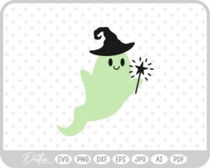 Ghost Witch Hat Wand SVG PNG DXF – Cricut Silhouette Cutting File
