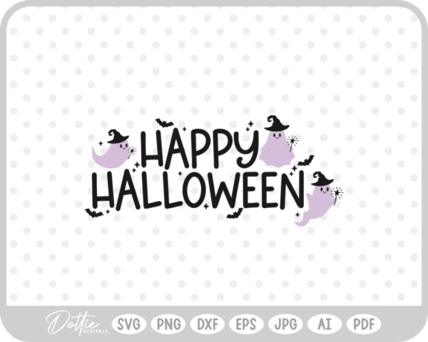 Ghost Witch Hat Wand SVG PNG DXF – Cricut Silhouette Cutting File