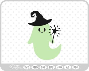 Ghost Witch Hat Wand SVG PNG DXF – Cricut Silhouette Cutting File