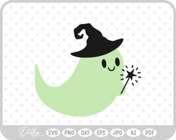 Ghost Witch Hat Wand SVG PNG DXF – Cricut Silhouette Cutting File