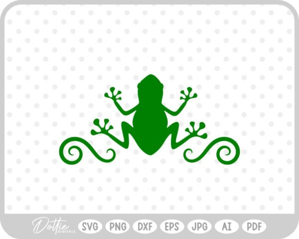Frog Shape Swirl  SVG PNG DXF – Cricut Silhouette Cutting File