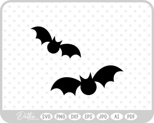 Bats Spooky Halloween SVG PNG DXF – Cricut Silhouette Cutting File