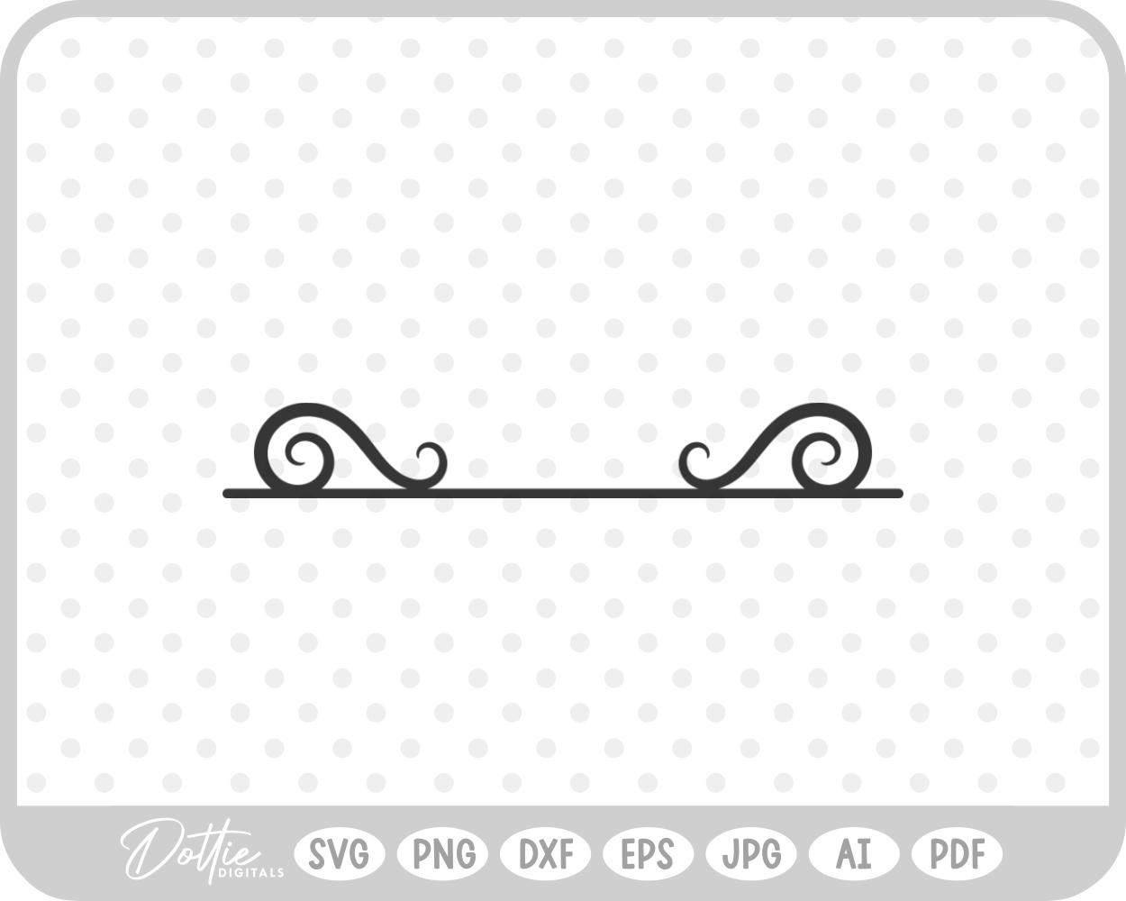 Decorative Swirl Shape Border Flourish SVG PNG DXF – Cricut Silhouette Cutting File