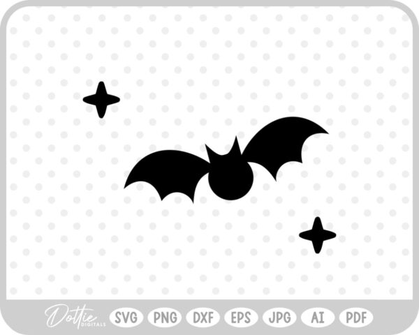 Bats Spooky Halloween Stars SVG PNG DXF – Cricut Silhouette Cutting File