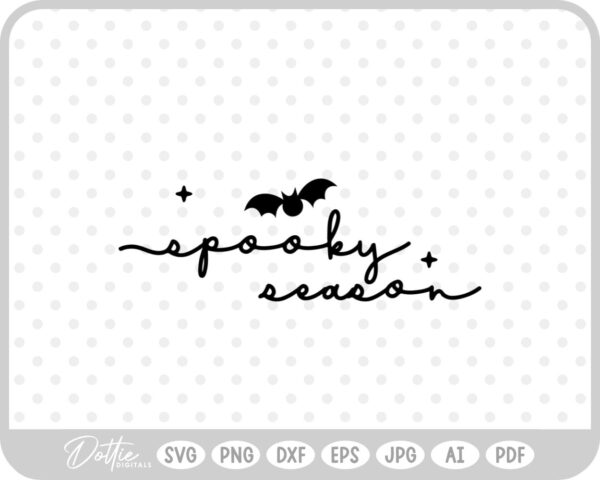 Bats Spooky Season Halloween Stars SVG PNG DXF – Cricut Silhouette Cutting File
