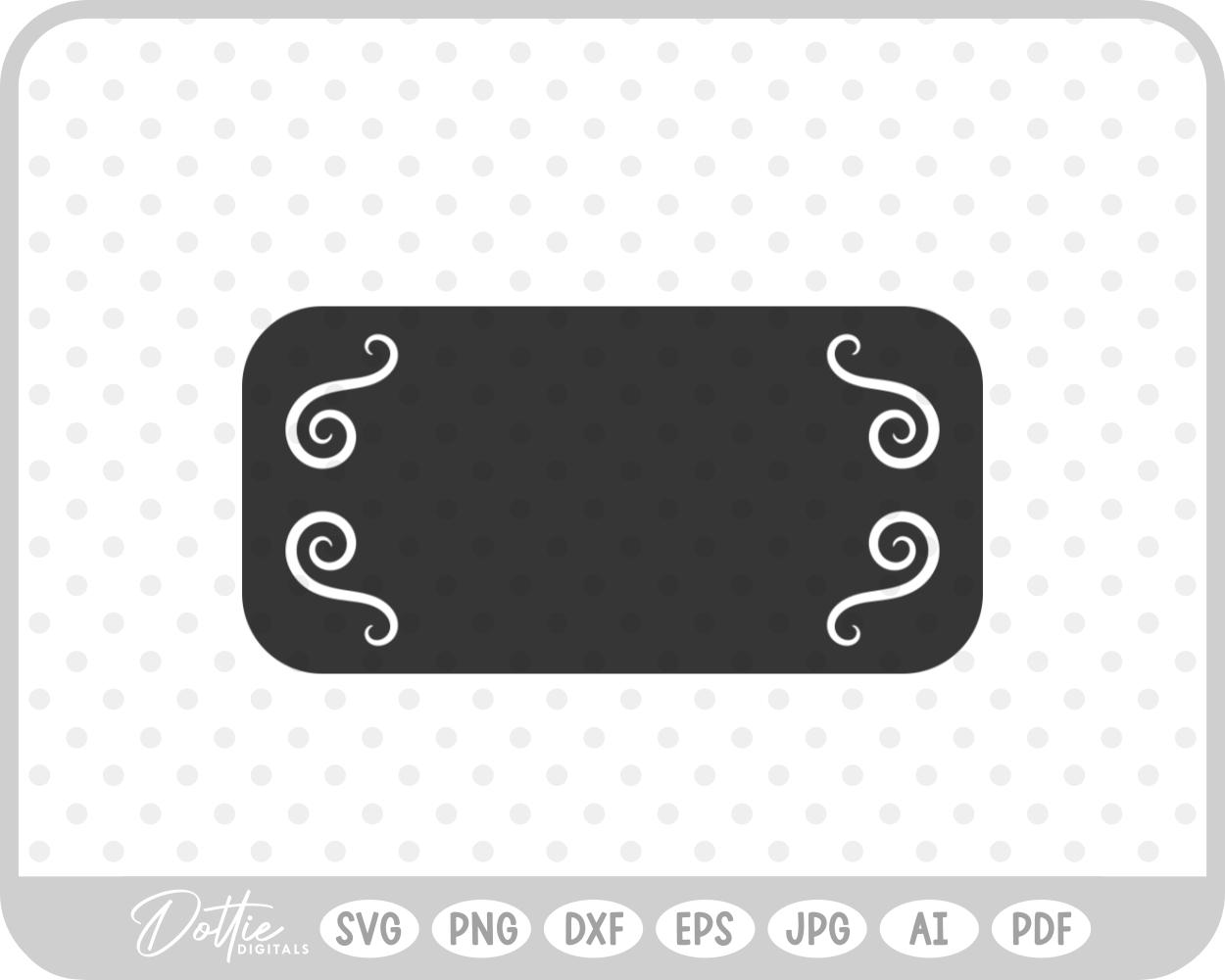 Decorative Swirl Shape Border Flourish SVG PNG DXF – Cricut Silhouette Cutting File
