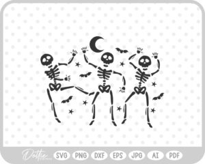 Cute Dancing Skeleton Sketch Drawing SVG PNG DXF – Cricut Silhouette Cutting File