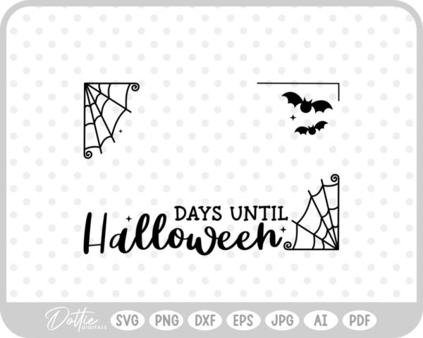 Halloween Count Down Frame Spider Web SVG PNG DXF – Cricut Silhouette Cutting File