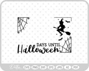 Halloween Count Down Frame Spider Web SVG PNG DXF – Cricut Silhouette Cutting File
