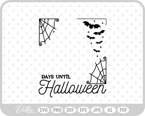 Halloween Count Down Frame Spider Web SVG PNG DXF – Cricut Silhouette Cutting File