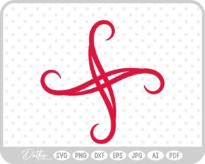 Swirl Cross SVG PNG DXF – Cricut Silhouette Cutting File