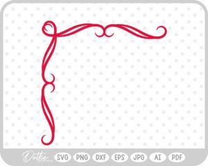 Decorative Swirl Corner SVG PNG DXF – Cricut Silhouette Cutting File