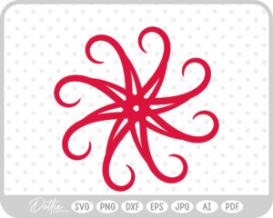 Swirl Flower Sun SVG PNG DXF – Cricut Silhouette Cutting File