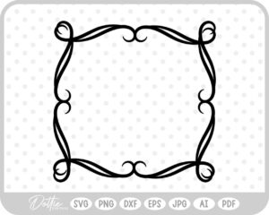 Decorative Swirl Frame SVG PNG DXF – Cricut Silhouette Cutting File