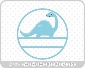 Round Dino Name Monogram SVG PNG DXF – Cricut Silhouette Cutting File