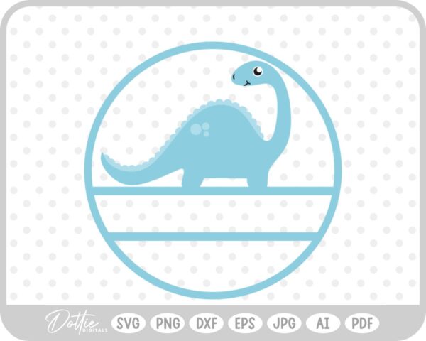 Round Dino Name Monogram SVG PNG DXF – Cricut Silhouette Cutting File