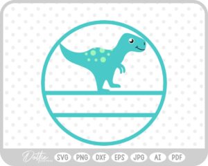 Round Dino Name Monogram SVG PNG DXF – Cricut Silhouette Cutting File