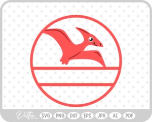 Round Dino Name Monogram SVG PNG DXF – Cricut Silhouette Cutting File