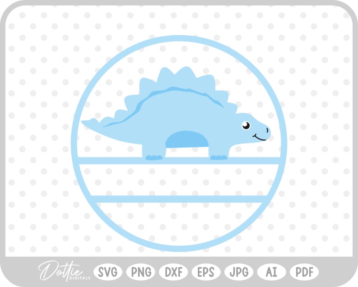 Round Dino Name Monogram SVG PNG DXF – Cricut Silhouette Cutting File