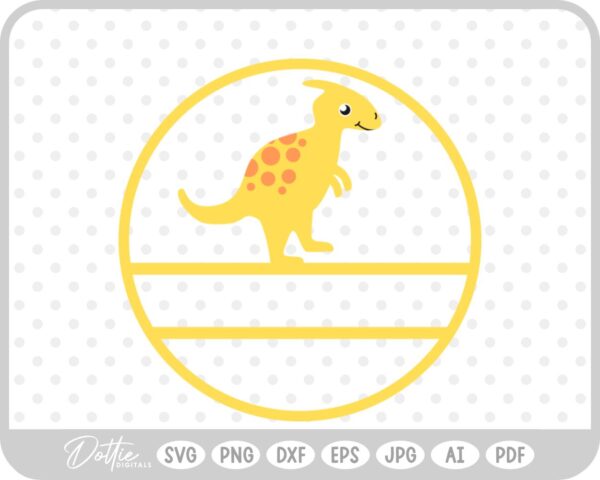 Round Dino Name Monogram SVG PNG DXF – Cricut Silhouette Cutting File