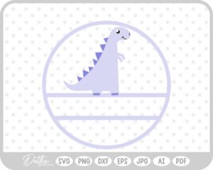 Round Dino Name Monogram SVG PNG DXF – Cricut Silhouette Cutting File