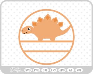 Round Dino Name Monogram SVG PNG DXF – Cricut Silhouette Cutting File
