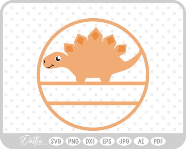 Round Dino Name Monogram SVG PNG DXF – Cricut Silhouette Cutting File
