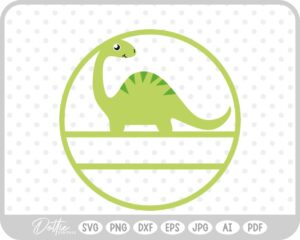 Round Dino Name Monogram SVG PNG DXF – Cricut Silhouette Cutting File