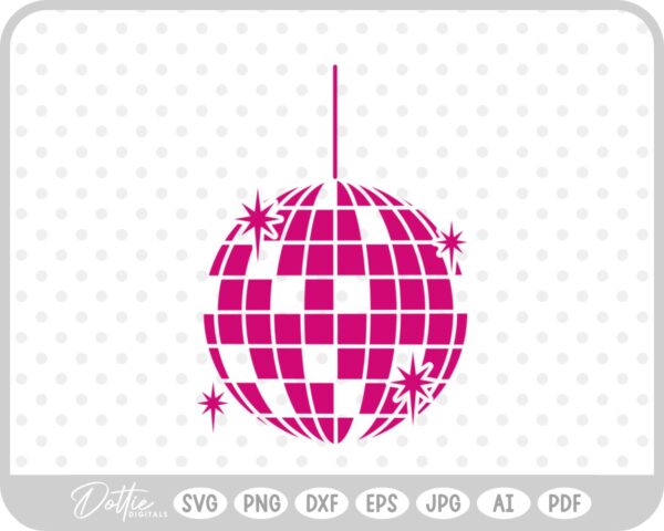 Hanging Sparkle Disco Ball SVG PNG DXF – Cricut Silhouette Cutting File
