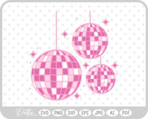 Set of Hanging Disco Balls SVG PNG DXF – Cricut Silhouette Cutting File
