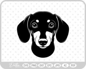Dachshund Dog Weiner Puppy Face Head  SVG PNG DXF – Cricut Silhouette Cutting File