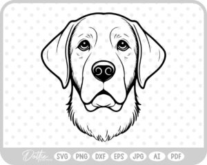 Retriever Dog Labrador Puppy Pet Head SVG PNG DXF – Cricut Silhouette Cutting File