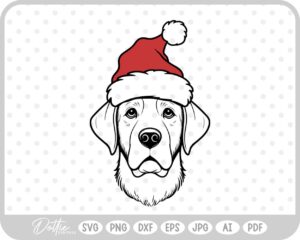 Retriever Christmas Santa Hat Dog Labrador  SVG PNG DXF – Cricut Silhouette Cutting File