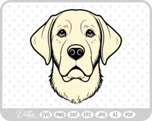 Retriever Dog Labrador Puppy Pet Head SVG PNG DXF – Cricut Silhouette Cutting File