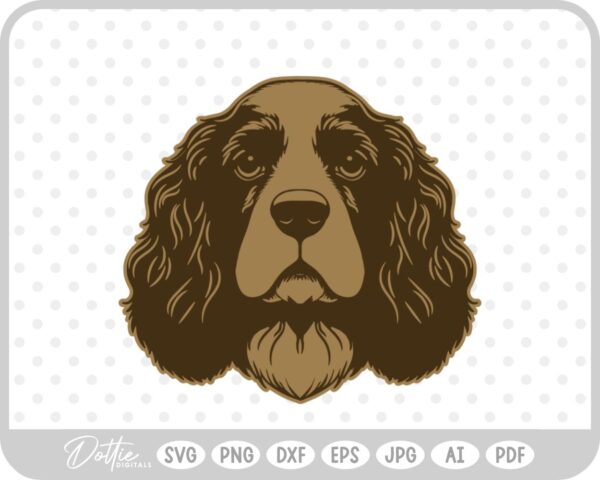 Spaniel Cocker Springer Dog Puppy Pet Head SVG PNG DXF – Cricut Silhouette Cutting File