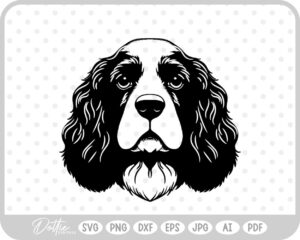 Spaniel Cocker Springer Dog Puppy Pet Head SVG PNG DXF – Cricut Silhouette Cutting File