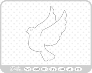 Pretty Dove Outline SVG PNG DXF – Cricut Silhouette Cutting File