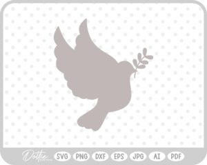 Dove with Branch SVG PNG DXF – Cricut Silhouette Cutting File