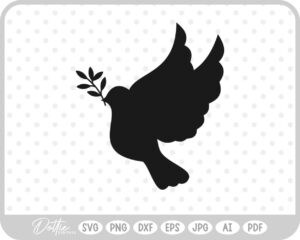 Flying Dove with Branch SVG PNG DXF – Cricut Silhouette Cutting File