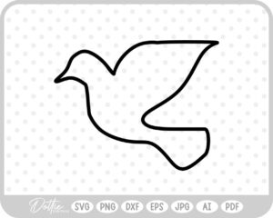Dove Outline SVG PNG DXF – Cricut Silhouette Cutting File