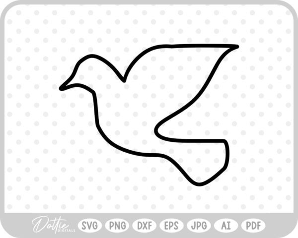 Dove Outline SVG PNG DXF – Cricut Silhouette Cutting File
