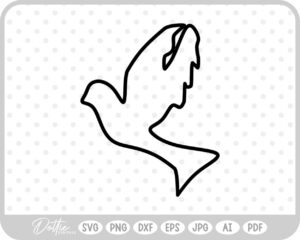 Dove Outline SVG PNG DXF – Cricut Silhouette Cutting File