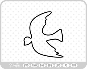 Dove Outline SVG PNG DXF – Cricut Silhouette Cutting File